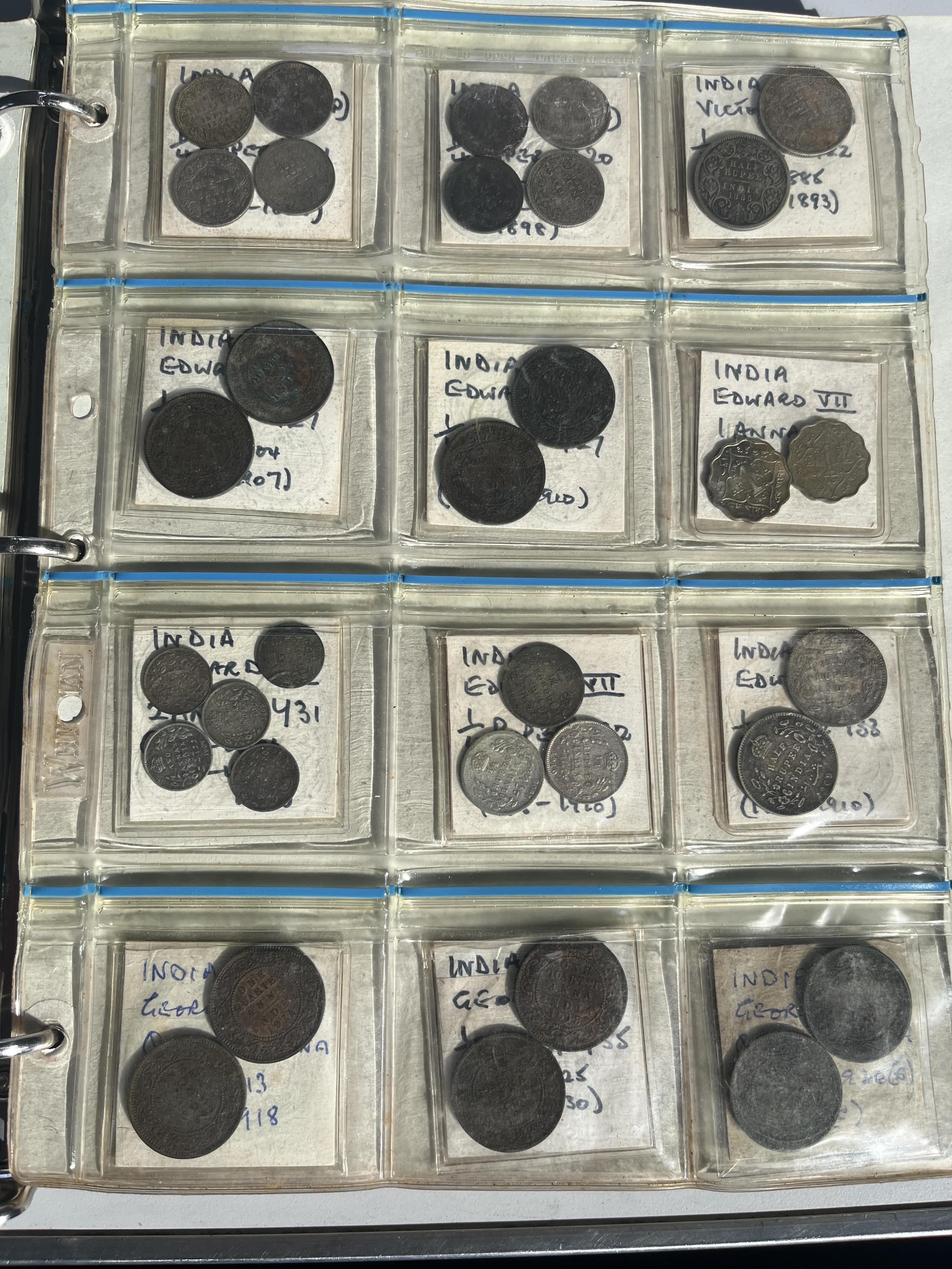 East India Company, British India silver coins, Victoria to George VI and Republic of India coins, an album, Highlights include-, East India company; one rupee, half rupee and quarter rupee, all 1835, two Victoria one ru